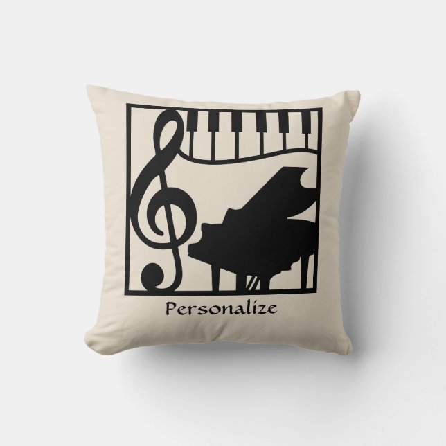 Elegant musik pianotangentbord Clef Not Stylish Kudde (Framsida)