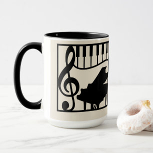 Elegant musik pianotangentbord Clefnot Stilig Mugg