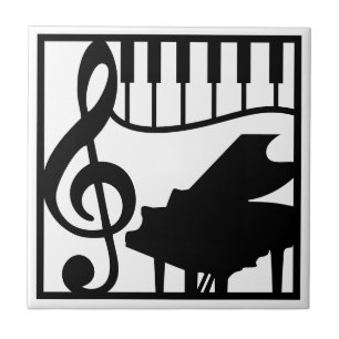 Elegant musik pianotangentbordsklöver not stilren kakelplatta