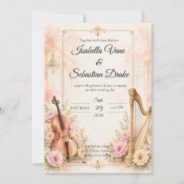Elegant Musikalisk Bröllop Bröllop Inbjudningar