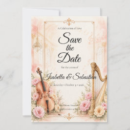 Elegant Musikalisk Bröllop Bröllop Spara Datumet