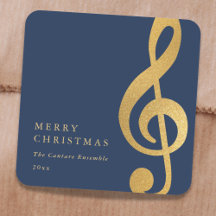 Elegant Musikalisk Guld Diskantnyckel God Jul