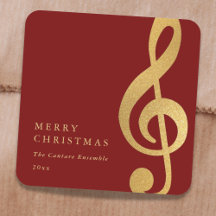 Elegant Musikalisk Guld Diskantnyckel God Jul