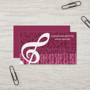 Elegant musiklärare pianoinstruktör musiklärare visitkort