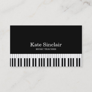 Elegant Musiklärare Pianotangent Musik Visitkort