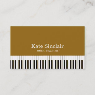 Elegant Musiklärare Pianotangent Musik Visitkort