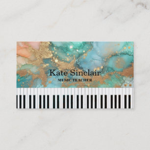 Elegant Musiklärare Pianotangent Musik Visitkort