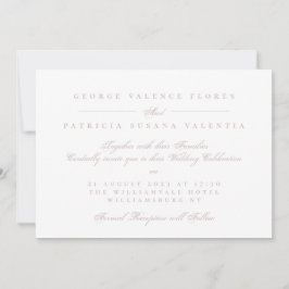 Elegant Musk Rosa Formell Kalligrafi Bröllop Inbjudningar