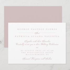 Elegant Musk Rosa Formell Kalligrafi Bröllop Inbjudningar
