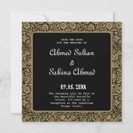 Elegant muslimsk vigsel Nikah Spara Datumet