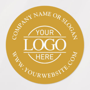 Elegant Mustard Gult Business Logotyp Marknadsföri Klistermärke
