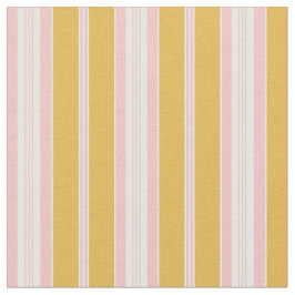 Elegant Mustard Gult Rosa Fransk Ticking Rand Tyg