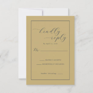 Elegant Mustard RSVP-kort OSA Kort