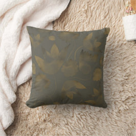 Elegant Muted Gold and Gray Floral Kudde