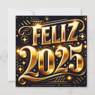 Elegant Muy feliz Año Nuevo 2025 Julkort