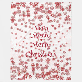 Elegant Mycket God jul Red Snöflingor Fleecefilt