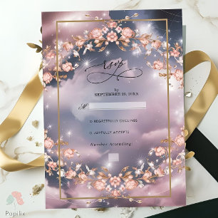 Elegant Mystic Blommigt Garden Wedding OSA Kort