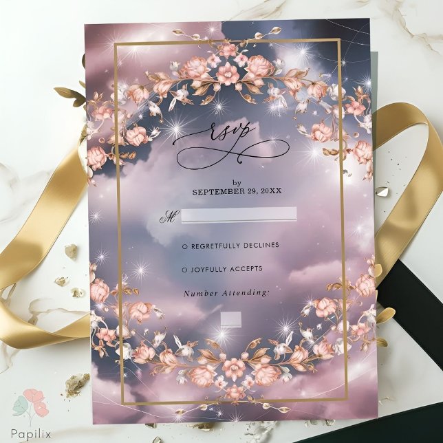 Elegant Mystic Blommigt Garden Wedding OSA Kort (Skapare uppladdad)