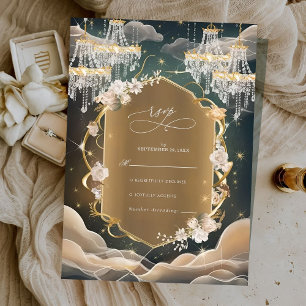Elegant Mystic Opulent Crystals och Blommigt Bröll OSA Kort