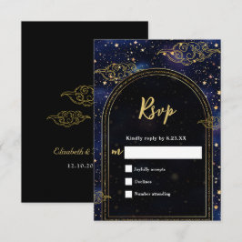 Elegant mystiskt celestial bröllop OSA kort