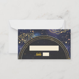 Elegant mystiskt celestial bröllop placeringskort