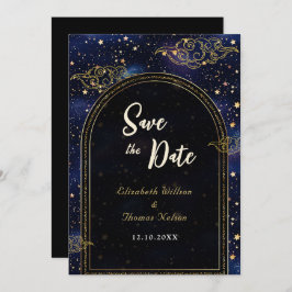 Elegant mystiskt celestial bröllop spara datumet