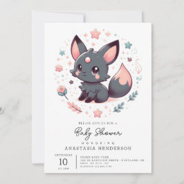 Elegant Mythical Fox Baby Shower Inbjudningar