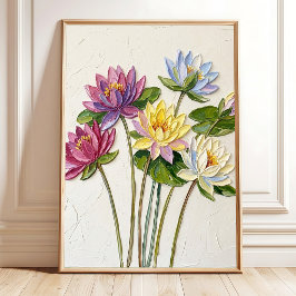 Elegant Näckroskonst, Boho Botanisk Väggdekor Poster