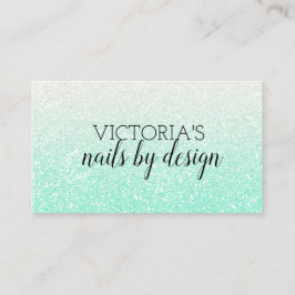 Elegant Nagel Tech Mint Grönt Glitter Affärskort Visitkort