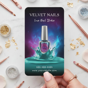 Elegant nagelkonstnär Artist Nail Art Färgrik Mode Visitkort