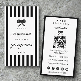 Elegant nagelkonstnär Beaty Salon Manikyr QR-kod Visitkort