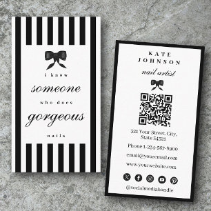 Elegant nagelkonstnär Beaty Salon Manikyr QR-kod Visitkort