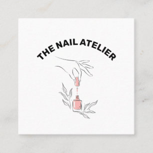 Elegant nagelsalong minimalistisk manikyrister fyrkantigt visitkort
