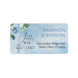 Elegant något blått Blommigt, Möhippa Adressetikett