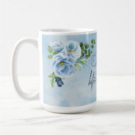 Elegant något blått Blommigt, Möhippa Kaffemugg