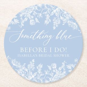 Elegant något blått innan jag gör Möhippa Underlägg Papper Rund