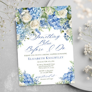 Elegant något Blue Hydrangea-Möhippa Inbjudningar