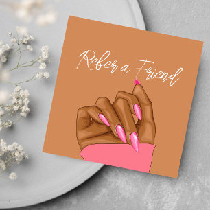 Elegant Nail Artist Beauty Salon ReferrCard Rabattkort