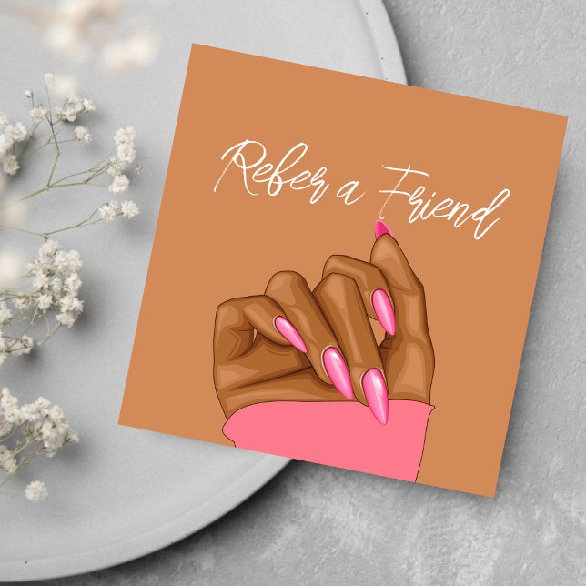 Elegant Nail Artist Beauty Salon ReferrCard Rabattkort (Skapare uppladdad)