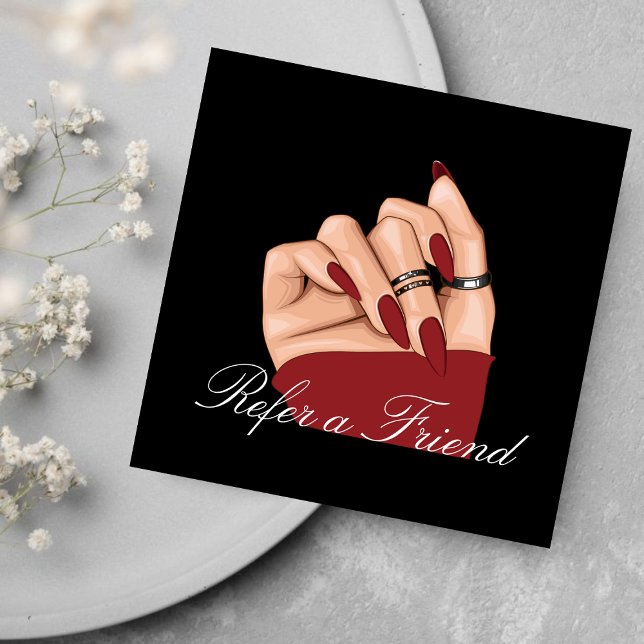 Elegant Nail Artist Beauty Salon ReferrCard Rabattkort (Skapare uppladdad)
