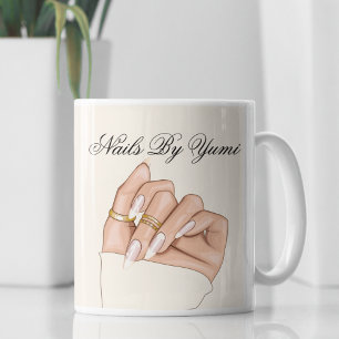 Elegant Nail Artist Manicurist Salon Typography Kaffemugg