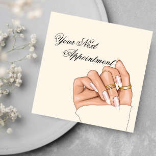 Elegant Nail Salon Manicurist-avtalskort Fyrkantigt Visitkort