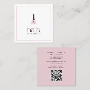 Elegant Nail-tekniker Fyrkantigt Visitkort