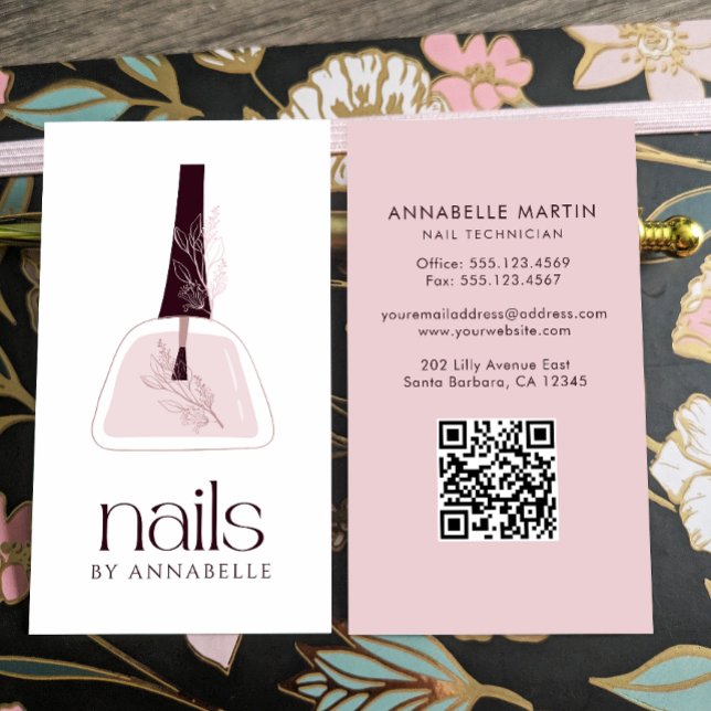 Elegant  Nail-tekniker Visitkort (Skapare uppladdad)