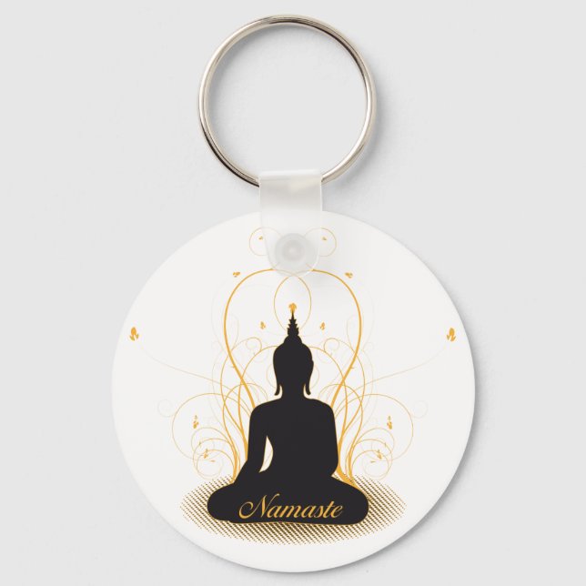 Elegant Namaste Buddha Nyckelring (Framsida)