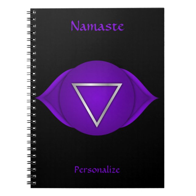Elegant Namaste Indigo Tredje Öga Chakra Anteckningsbok (Framsidan)