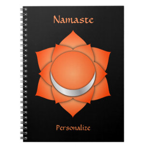 Elegant Namaste Orange Sacral Chakra Personalize Anteckningsbok