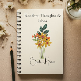 Elegant Name || Modern Paper Quilled Flowers Anteckningsbok