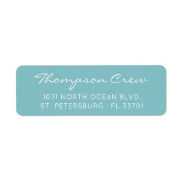 Elegant Namn Aqua Blue-Returadress Returadress Etikett