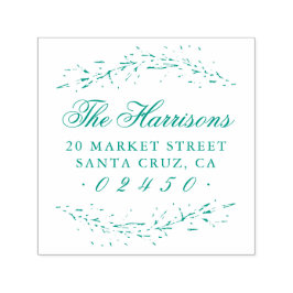 Elegant Namn Botaniskt Returadress Självfärgande Stämpel